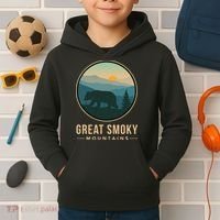 Great Smoky Mountains National Park Retro Bear Kids Hoodie thumb 2