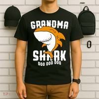 Grandma Shark Mommy Birthday Halloween Christmas T-Shirt thumb 6