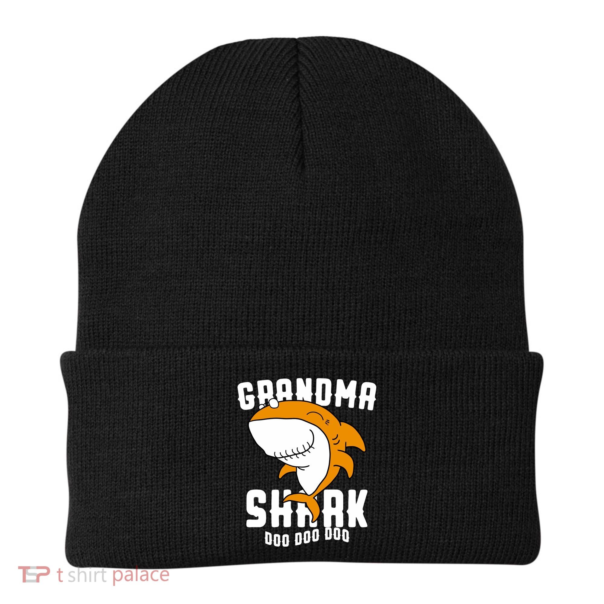 Grandma Shark Mommy Birthday Halloween Christmas Beanie