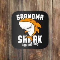 Grandma Shark Mommy Birthday Halloween Christmas Coaster thumb 0