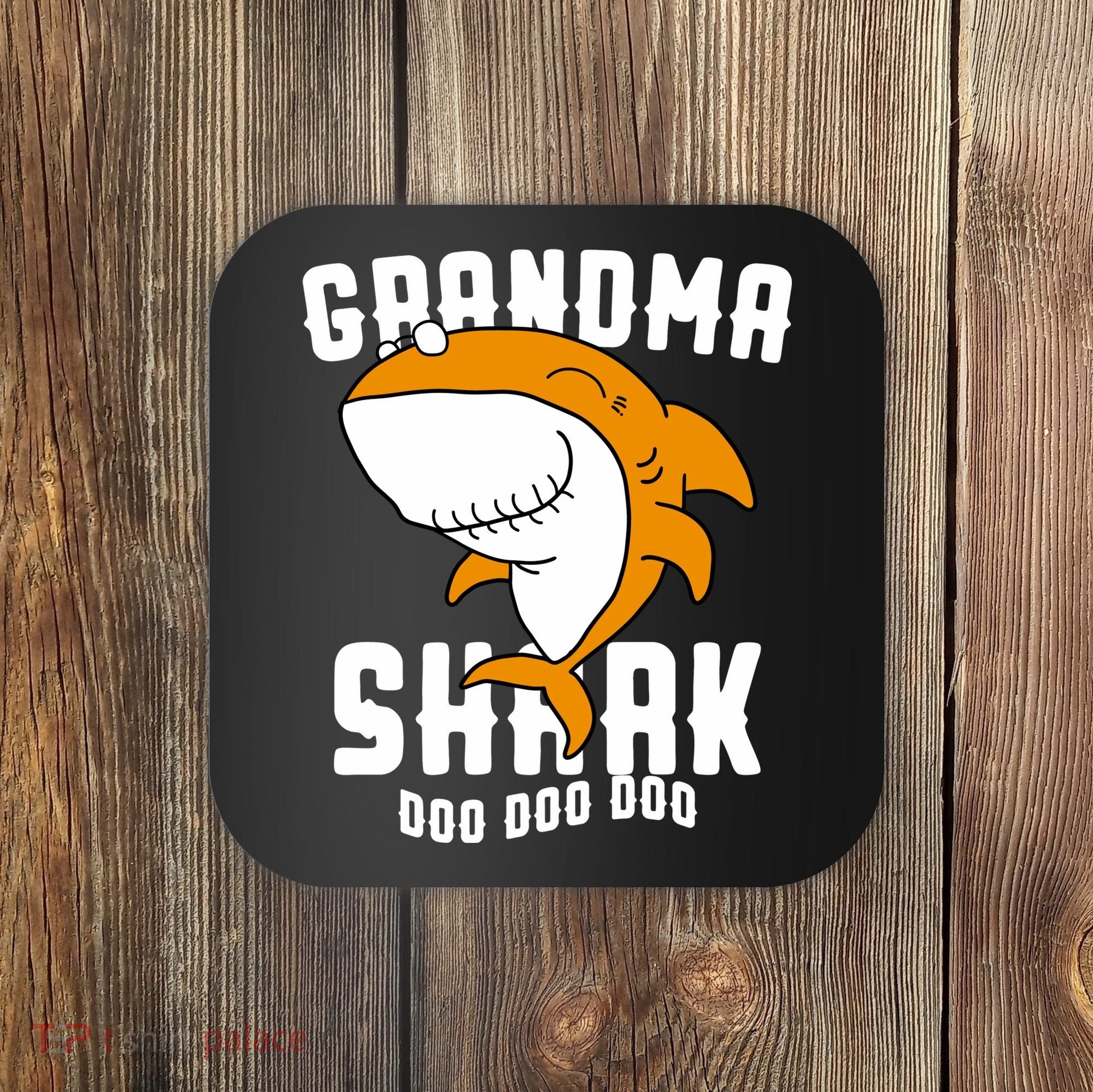 Grandma Shark Mommy Birthday Halloween Christmas Coaster