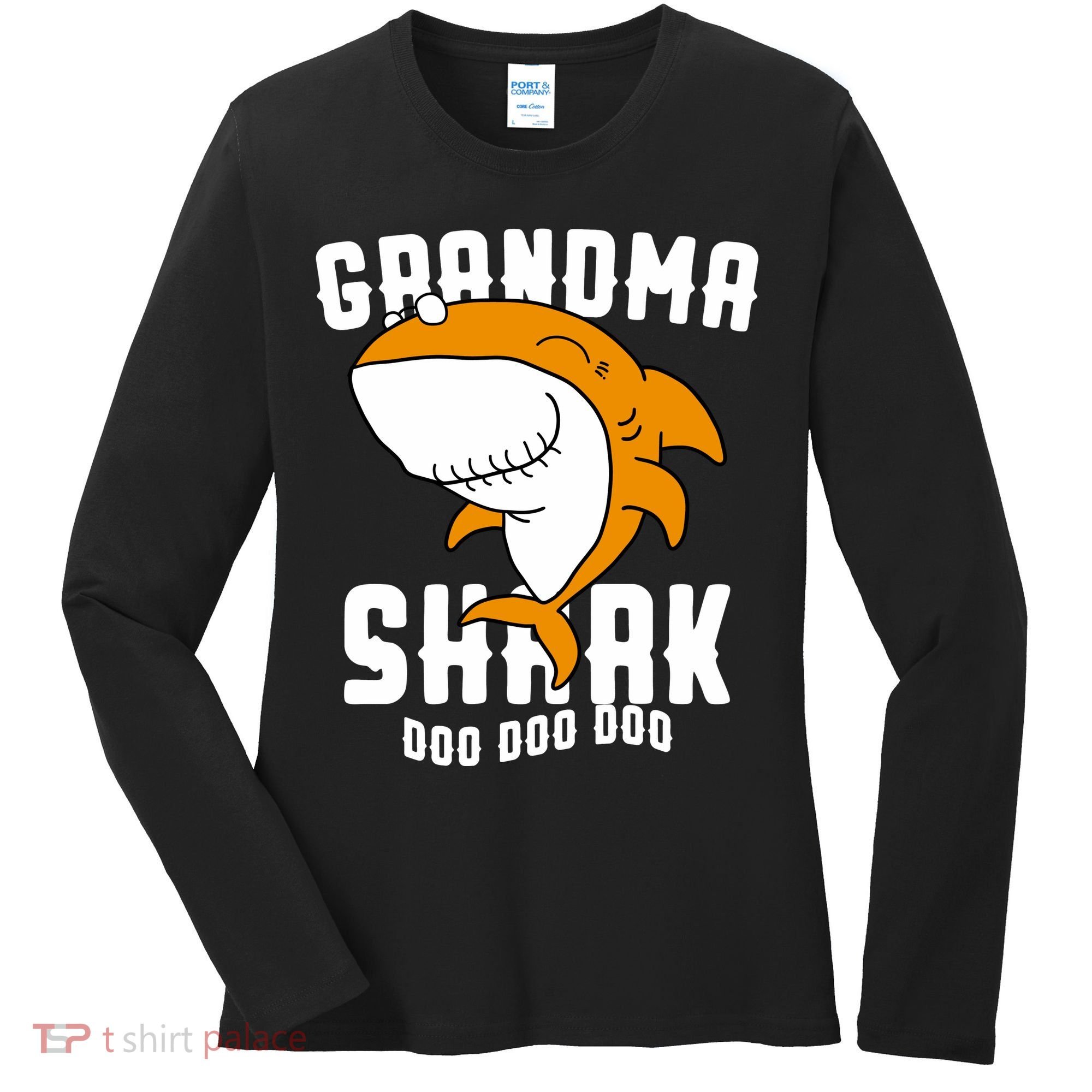 Grandma Shark Mommy Birthday Halloween Christmas Women's Long Sleeve Shirt