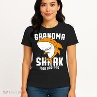 Grandma Shark Mommy Birthday Halloween Christmas Women's T-Shirt thumb 4
