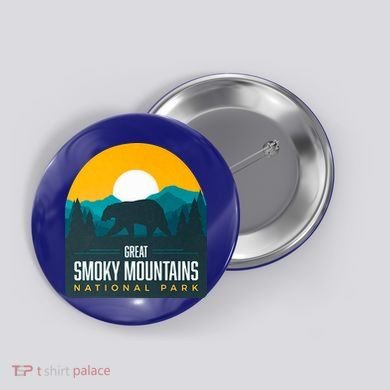 Great Smoky Mountains National Park Bear Hiking Souvenir Gift Button