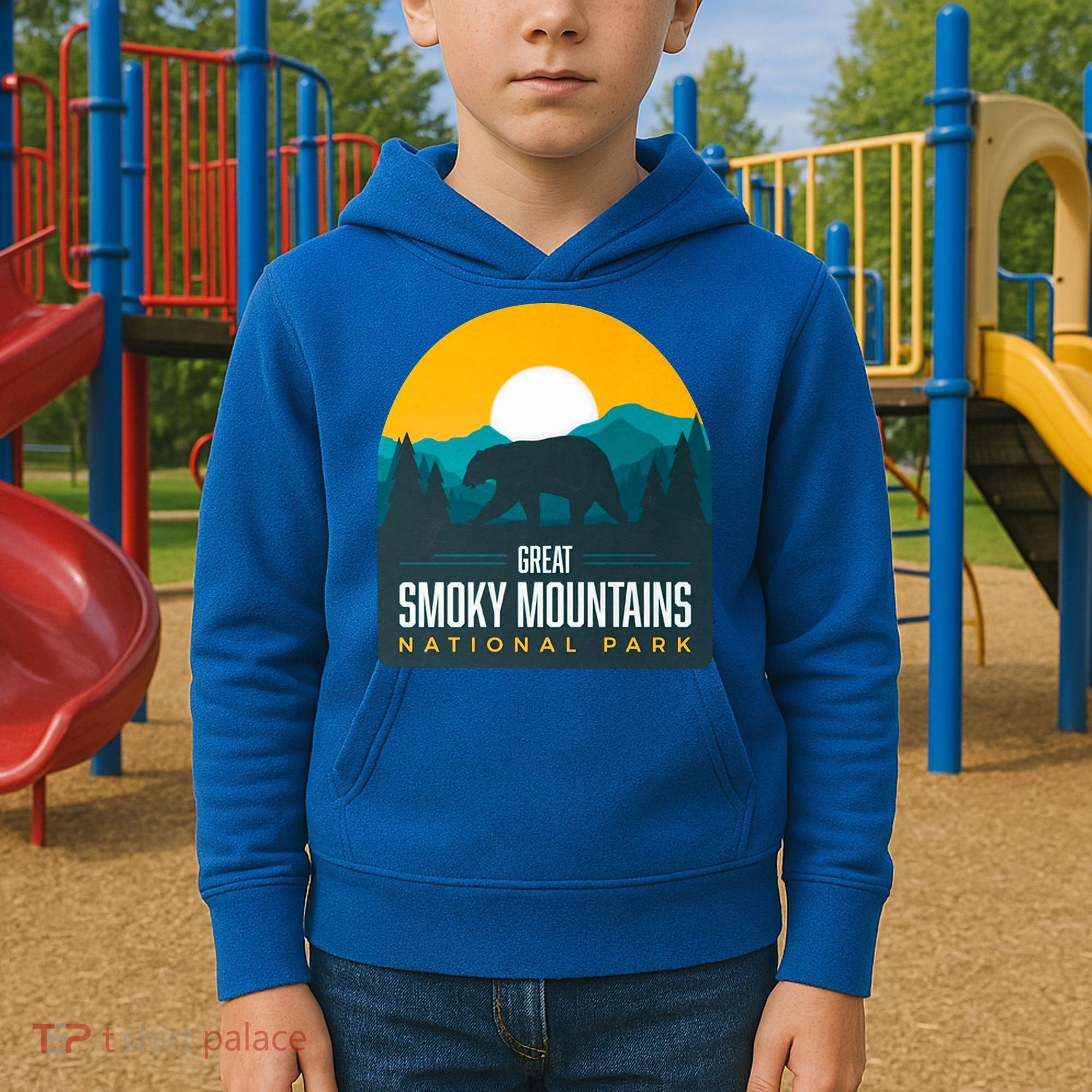 Great Smoky Mountains National Park Bear Hiking Souvenir Gift Kids Hoodie