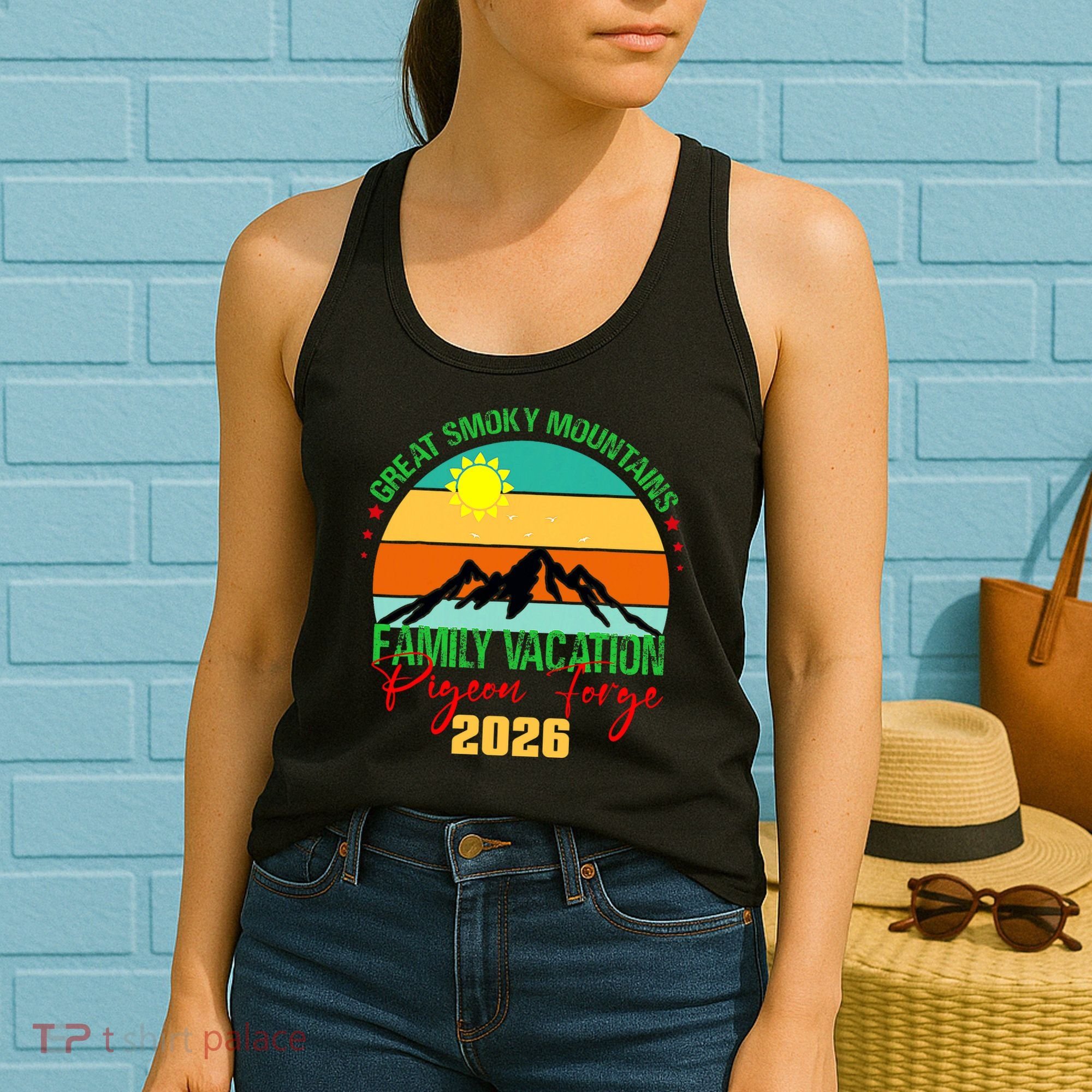 Great Smokey Mountains Pigeon Forge Family Vacation 2026 Women's Tank Top