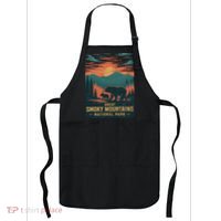 Great Smoky Mountains Bear Nature Retro Sunset Apron thumb 0