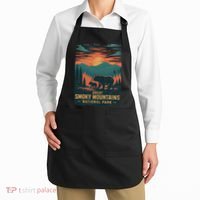 Great Smoky Mountains Bear Nature Retro Sunset Apron thumb 2