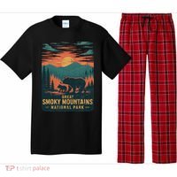 Great Smoky Mountains Bear Nature Retro Sunset Pajama Set thumb 0