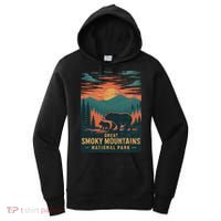 Great Smoky Mountains Bear Nature Retro Sunset Women's Hoodie thumb 0