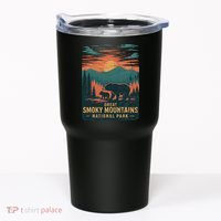 Great Smoky Mountains Bear Nature Retro Sunset Tumbler thumb 0
