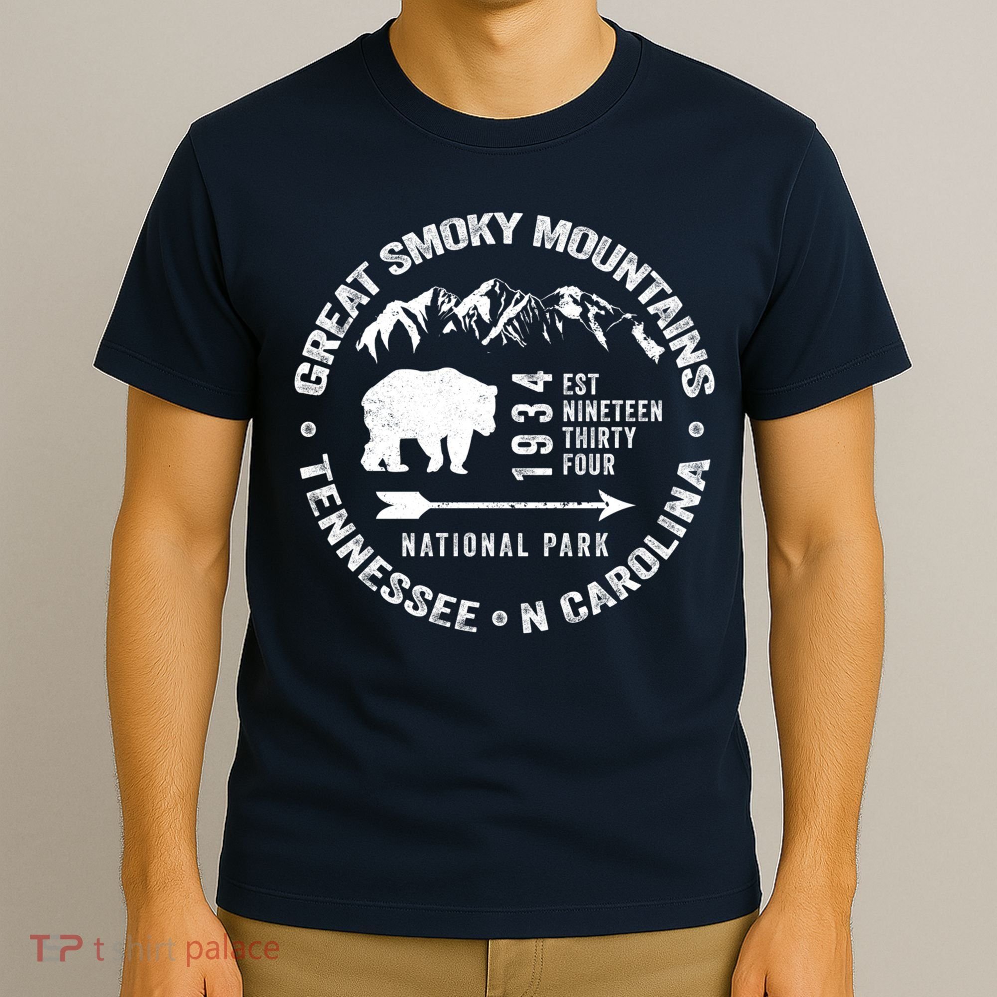 Great Smoky Mountains National Park NC TN Grunge Art Novelty T-Shirt