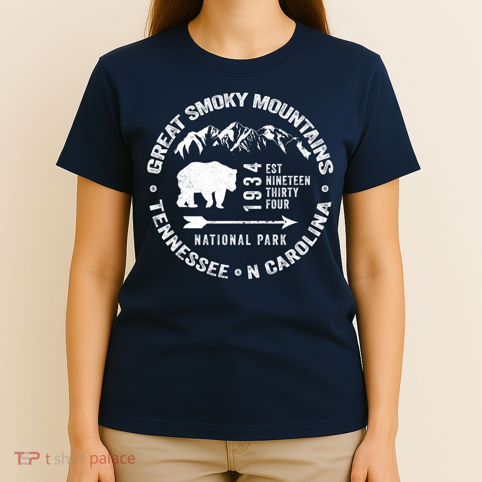Great Smoky Mountains National Park NC TN Grunge Art Novelty T-Shirt
