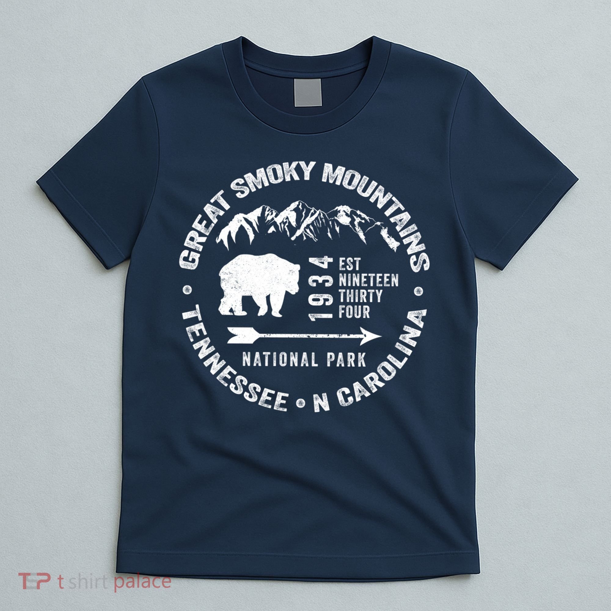 Great Smoky Mountains National Park NC TN Grunge Art Novelty T-Shirt