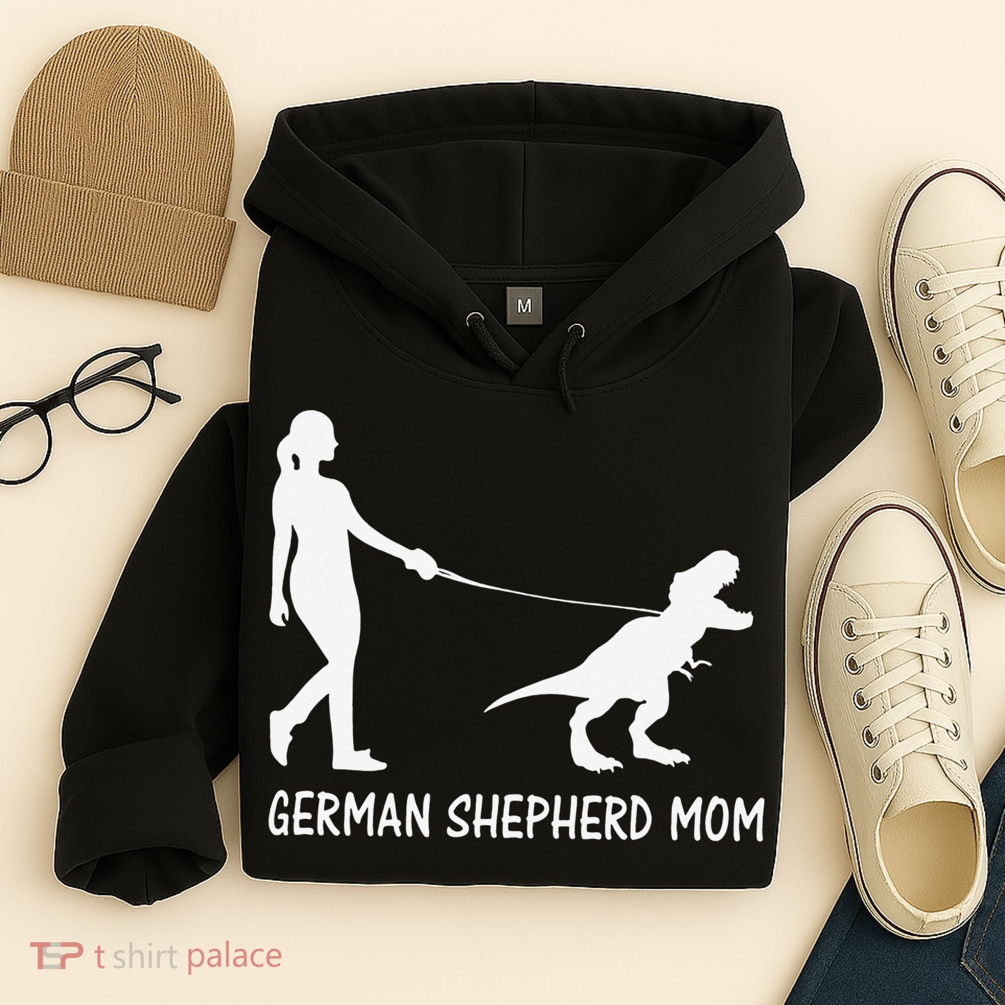 German Shepherd Mom Dinosaur GSD Owners Trex Mother Hoodie
