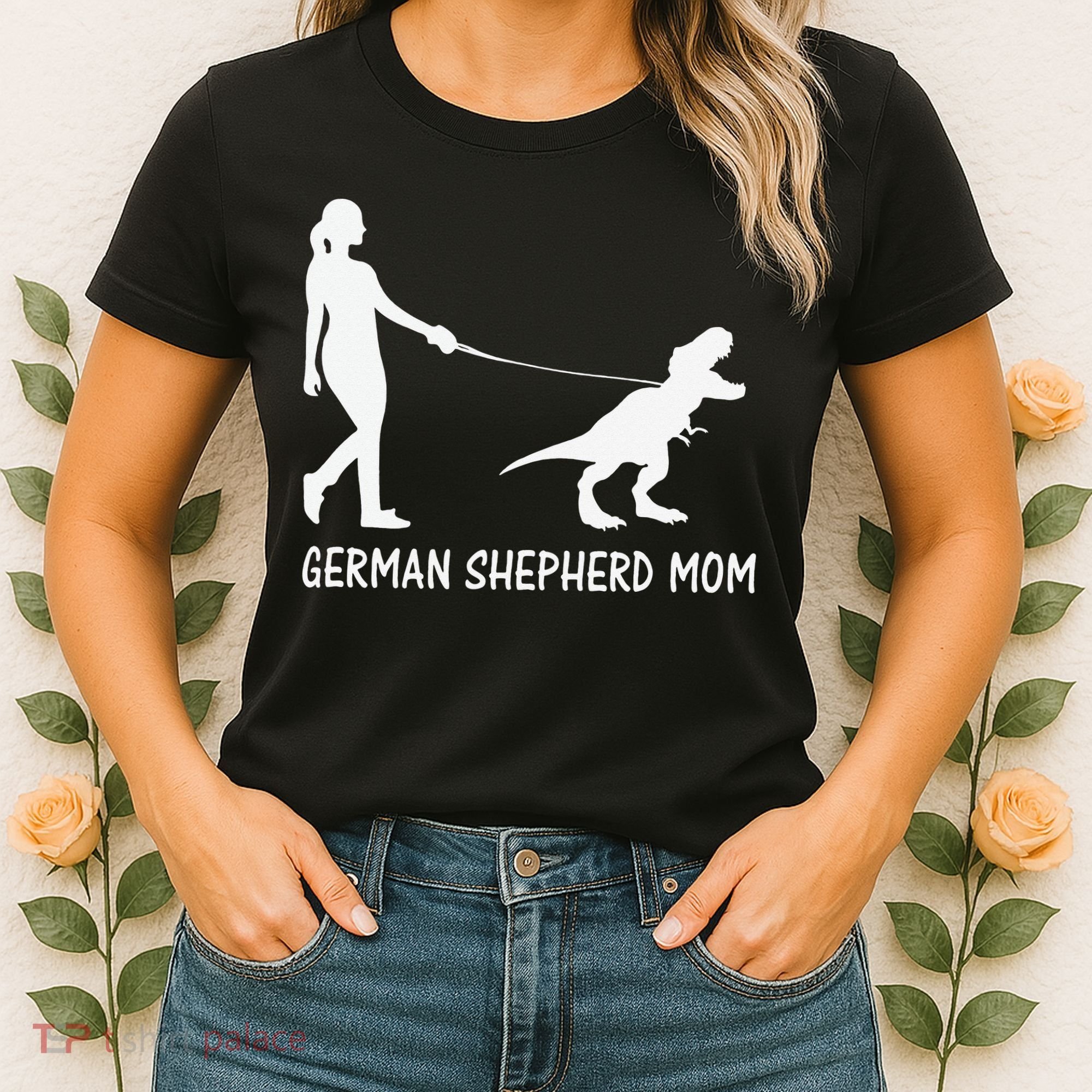 German Shepherd Mom Dinosaur GSD Owners Trex Mother Women's T-Shirt