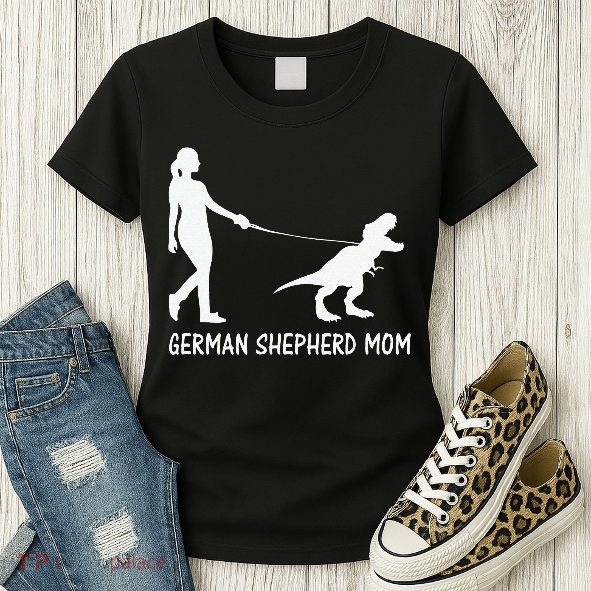 German Shepherd Mom Dinosaur GSD Owners Trex Mother Women's T-Shirt
