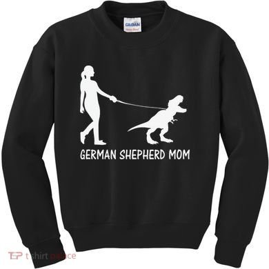 German Shepherd Mom Dinosaur GSD Owners Trex Mother Kids Sweatshirt