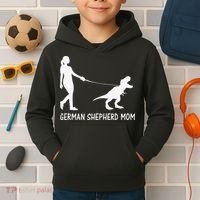 German Shepherd Mom Dinosaur GSD Owners Trex Mother Kids Hoodie thumb 2