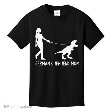 German Shepherd Mom Dinosaur GSD Owners Trex Mother Kids T-Shirt