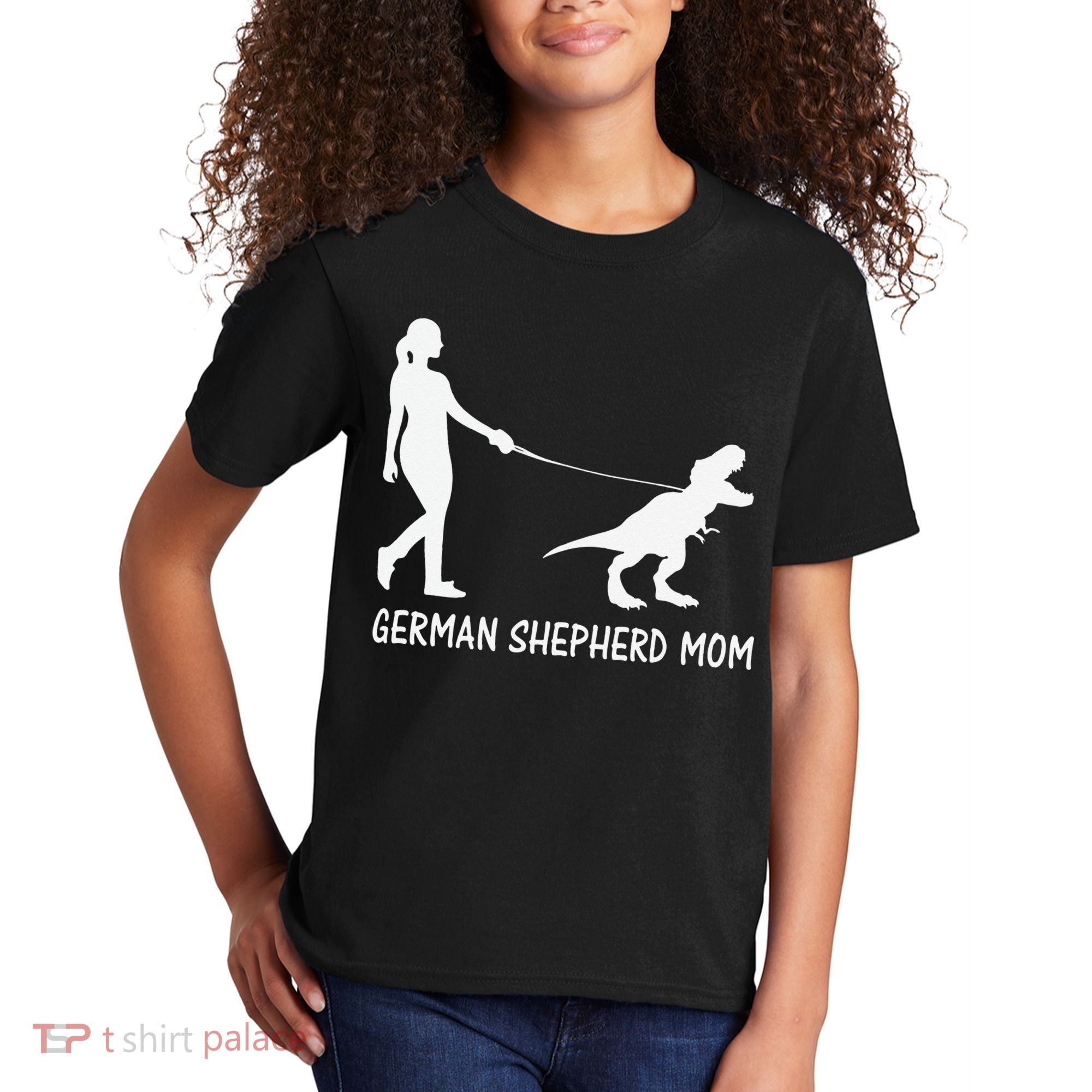 German Shepherd Mom Dinosaur GSD Owners Trex Mother Kids T-Shirt