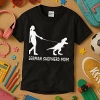 German Shepherd Mom Dinosaur GSD Owners Trex Mother Kids T-Shirt thumb 3