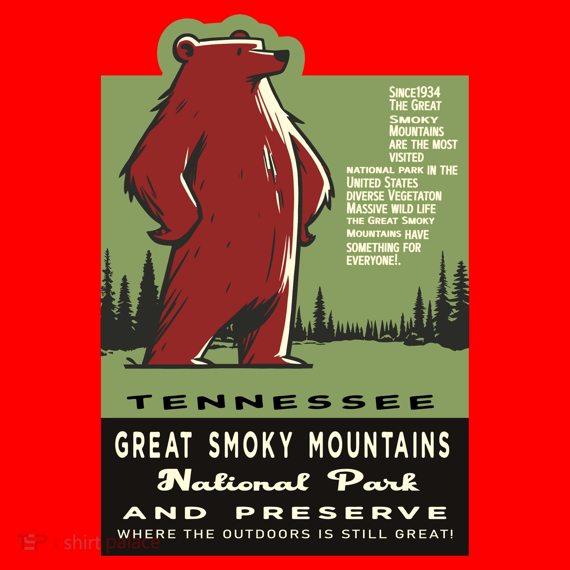 Great Smoky Mountains National Park Funny Bear Vintage T-Shirt