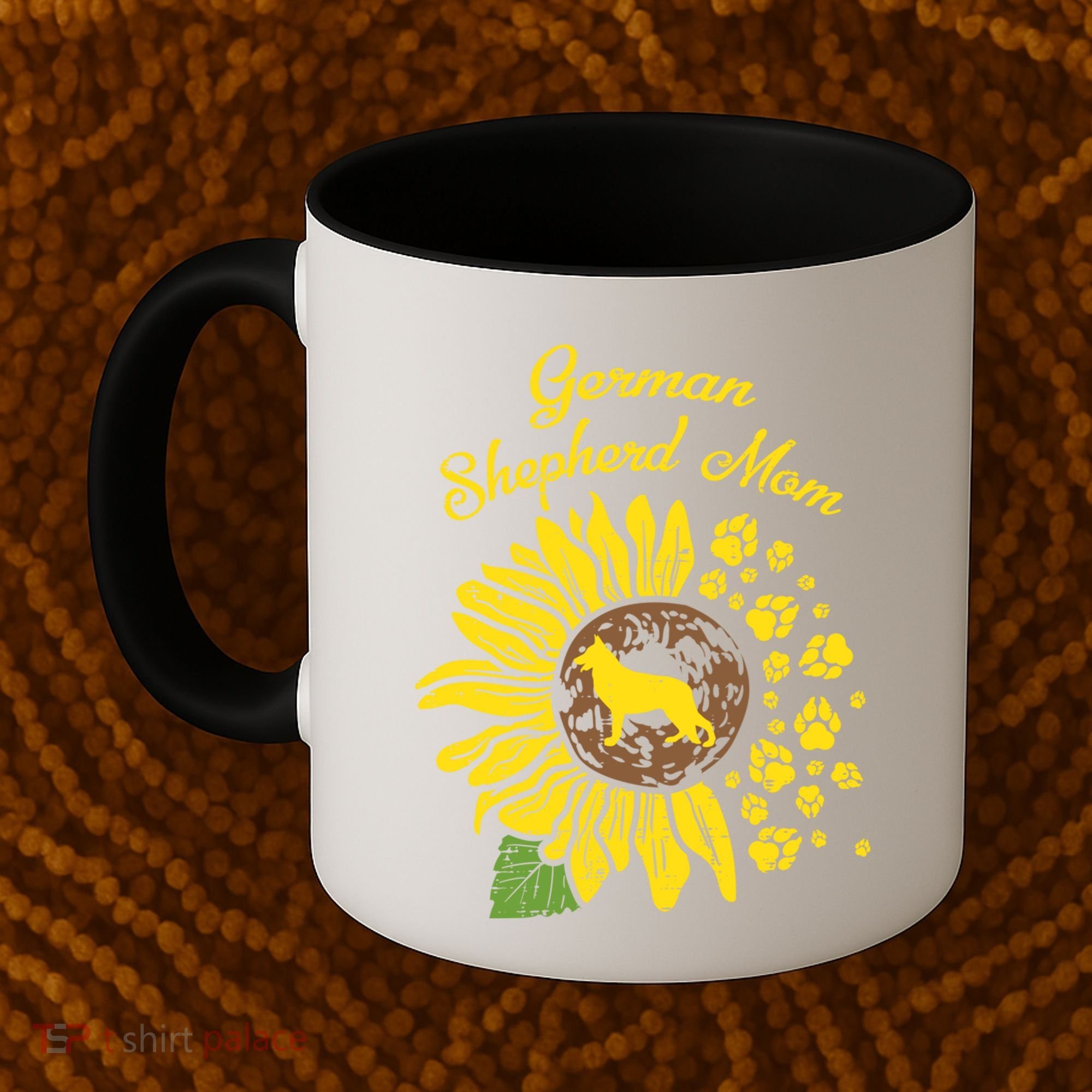 Ger Shepherd Mom Sunflower Paws K9 Dog Lover Owner Gift Coffee Mug