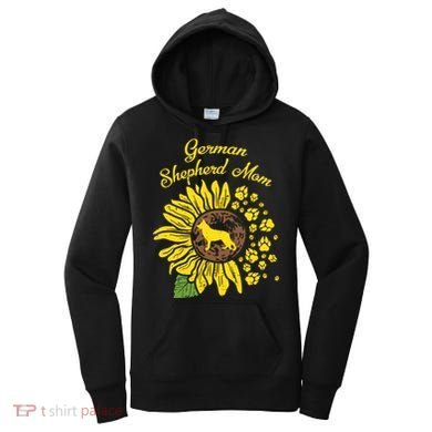 Ger Shepherd Mom Sunflower Paws K9 Dog Lover Owner Gift Women's Hoodie