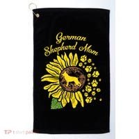 Ger Shepherd Mom Sunflower Paws K9 Dog Lover Owner Gift Golf Towel thumb 0