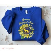 Ger Shepherd Mom Sunflower Paws K9 Dog Lover Owner Gift Sweatshirt thumb 2