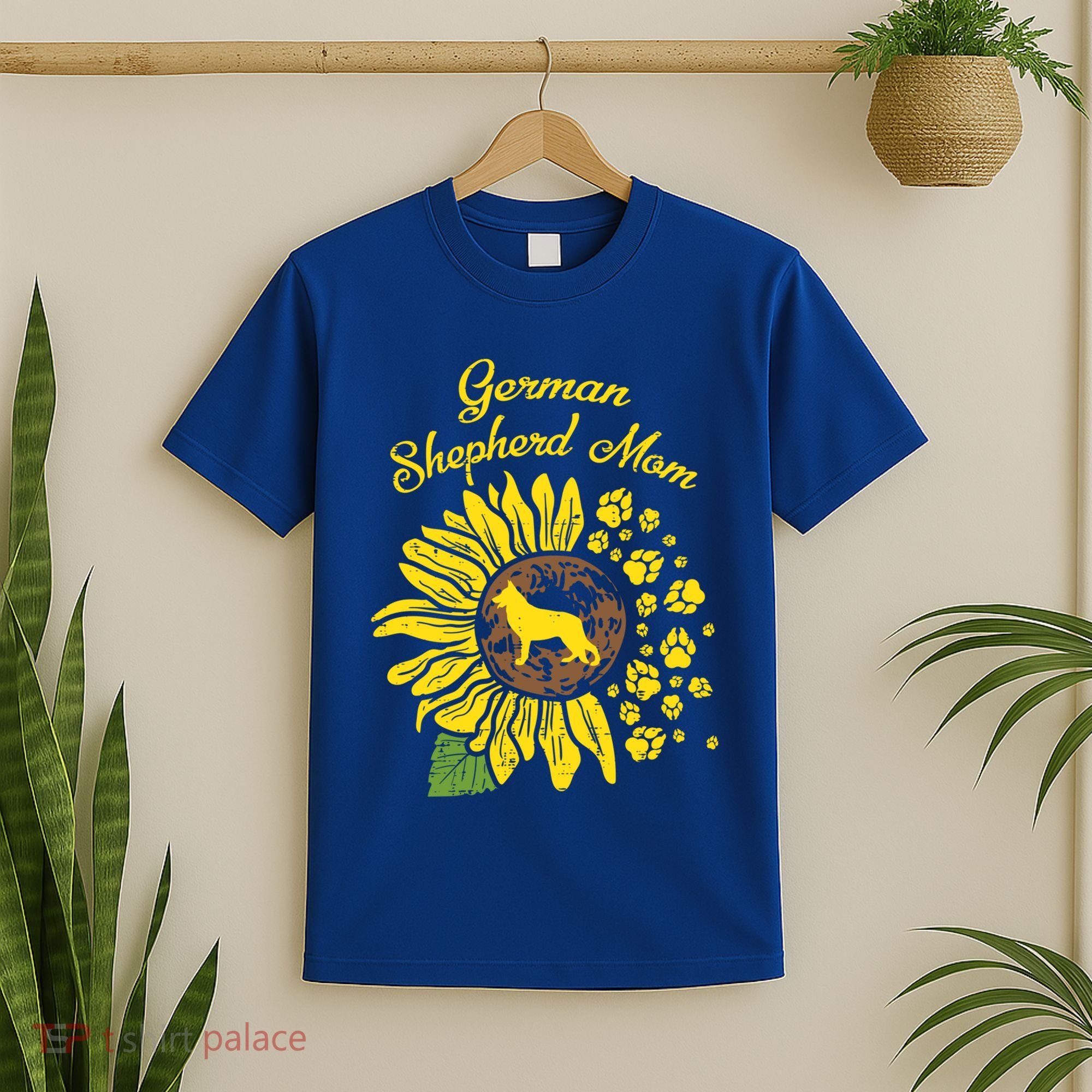 Ger Shepherd Mom Sunflower Paws K9 Dog Lover Owner Gift T-Shirt