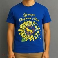 Ger Shepherd Mom Sunflower Paws K9 Dog Lover Owner Gift T-Shirt thumb 3
