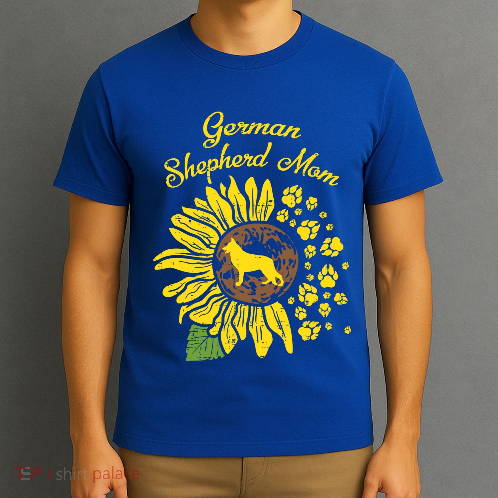 Ger Shepherd Mom Sunflower Paws K9 Dog Lover Owner Gift T-Shirt