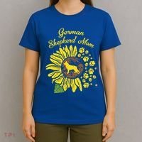 Ger Shepherd Mom Sunflower Paws K9 Dog Lover Owner Gift T-Shirt thumb 4