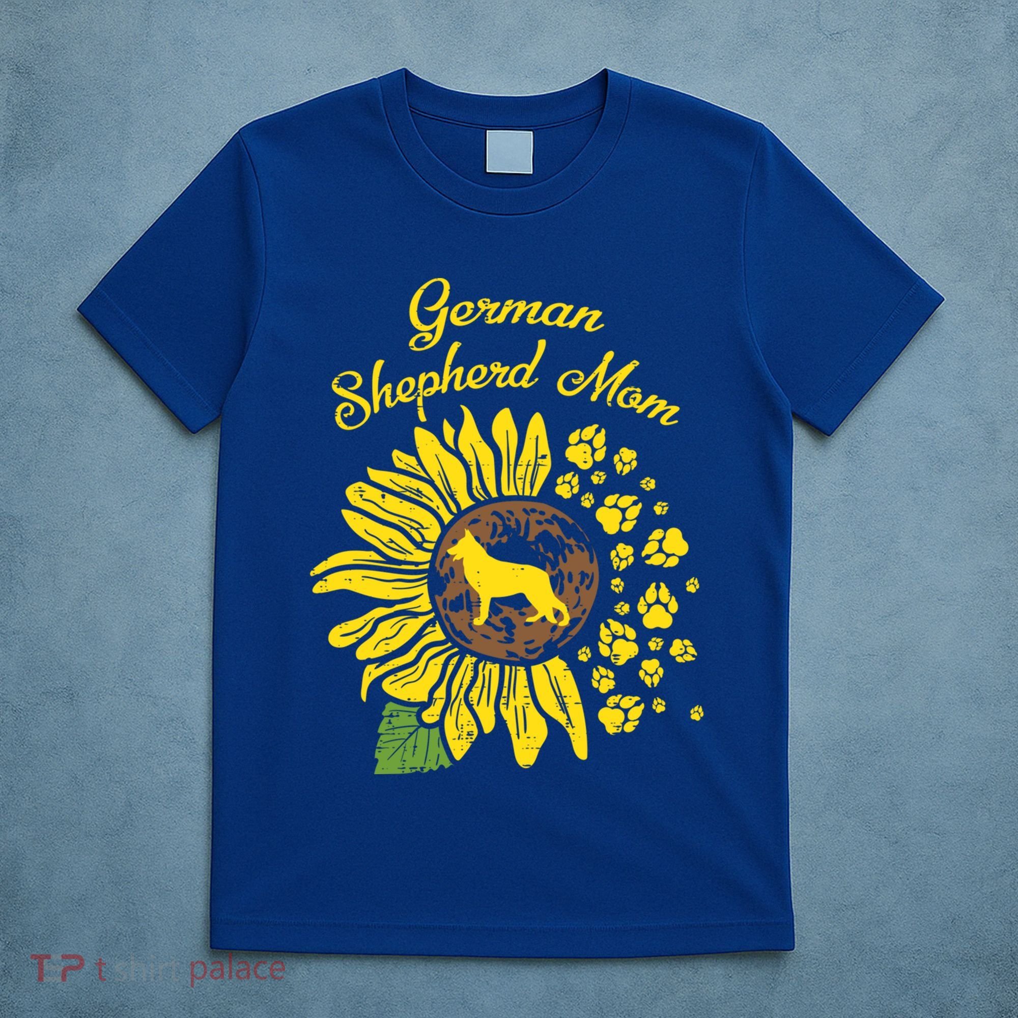 Ger Shepherd Mom Sunflower Paws K9 Dog Lover Owner Gift T-Shirt