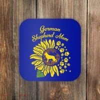 Ger Shepherd Mom Sunflower Paws K9 Dog Lover Owner Gift Coaster thumb 0
