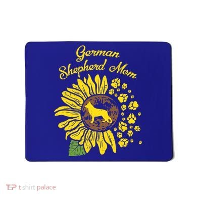Ger Shepherd Mom Sunflower Paws K9 Dog Lover Owner Gift Mousepad