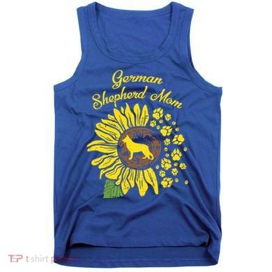 Ger Shepherd Mom Sunflower Paws K9 Dog Lover Owner Gift Tank Top