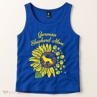 Ger Shepherd Mom Sunflower Paws K9 Dog Lover Owner Gift Tank Top thumb 2