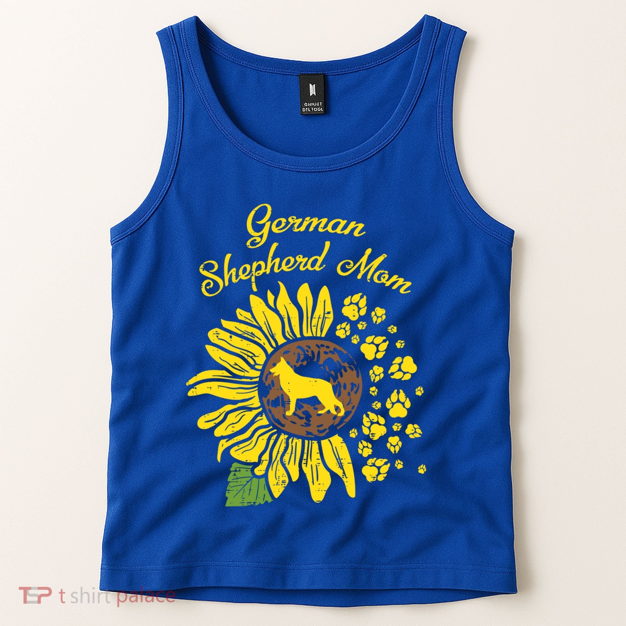 Ger Shepherd Mom Sunflower Paws K9 Dog Lover Owner Gift Tank Top