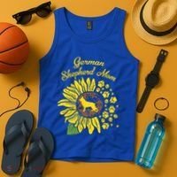 Ger Shepherd Mom Sunflower Paws K9 Dog Lover Owner Gift Tank Top thumb 4