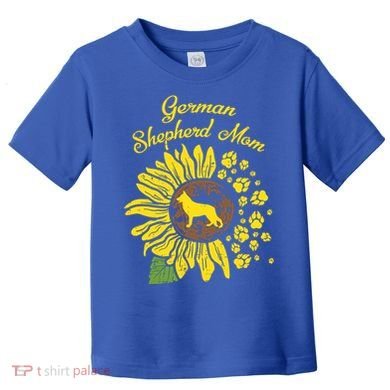 Ger Shepherd Mom Sunflower Paws K9 Dog Lover Owner Gift Toddler T-Shirt