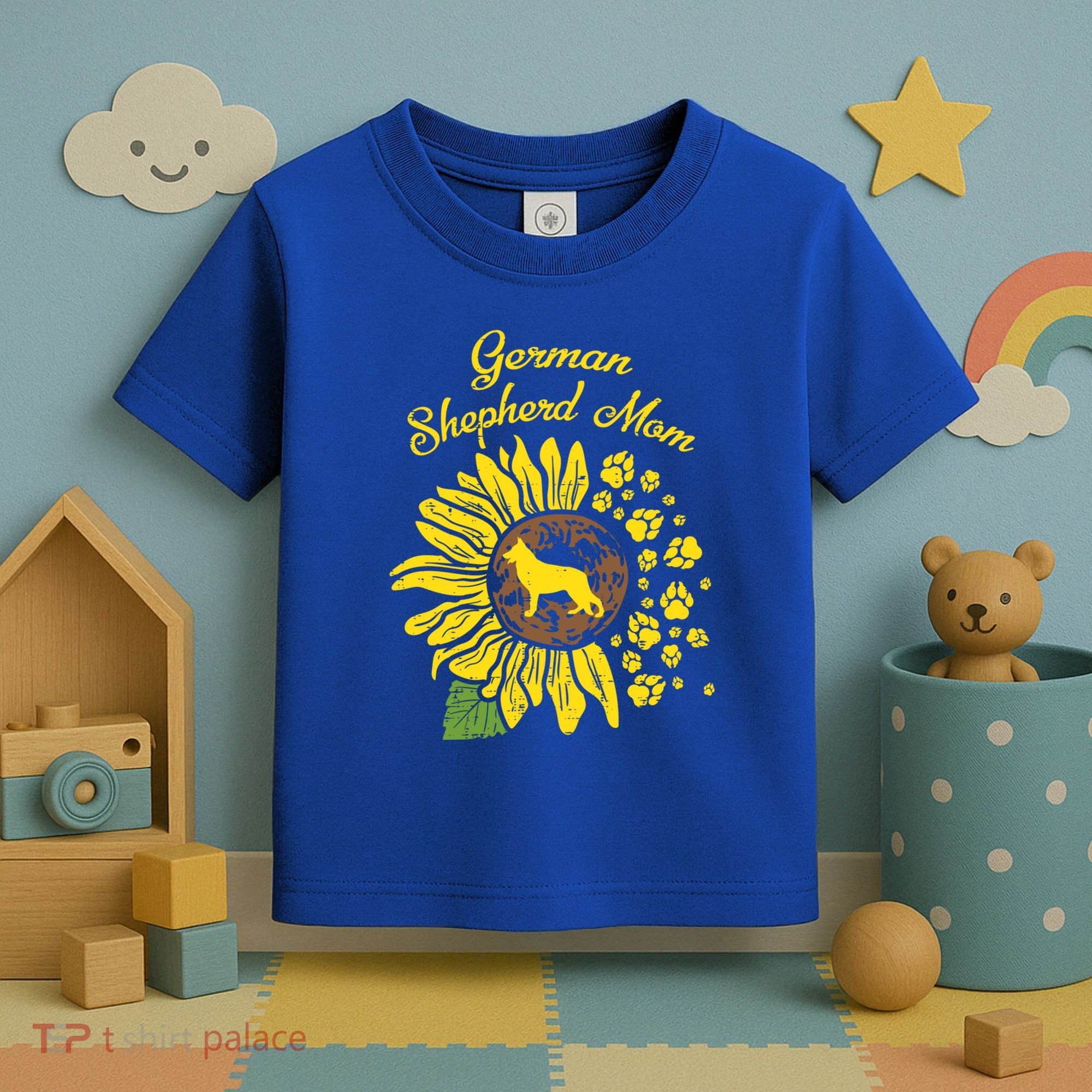 Ger Shepherd Mom Sunflower Paws K9 Dog Lover Owner Gift Toddler T-Shirt
