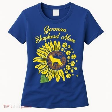 Ger Shepherd Mom Sunflower Paws K9 Dog Lover Owner Gift Women's T-Shirt