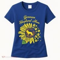 Ger Shepherd Mom Sunflower Paws K9 Dog Lover Owner Gift Women's T-Shirt thumb 0