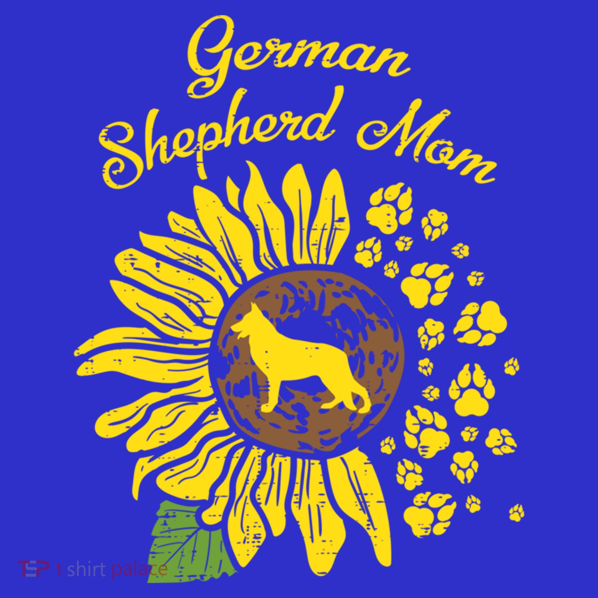 Ger Shepherd Mom Sunflower Paws K9 Dog Lover Owner Gift Women's T-Shirt