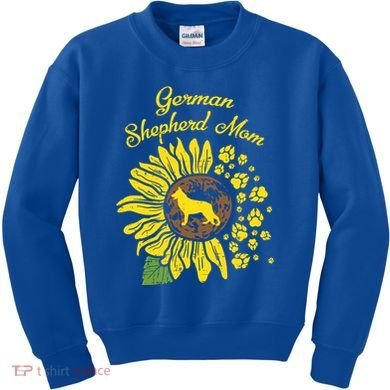 Ger Shepherd Mom Sunflower Paws K9 Dog Lover Owner Gift Kids Sweatshirt