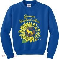 Ger Shepherd Mom Sunflower Paws K9 Dog Lover Owner Gift Kids Sweatshirt thumb 0