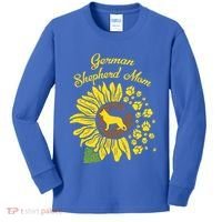 Ger Shepherd Mom Sunflower Paws K9 Dog Lover Owner Gift Kids Long Sleeve Shirt thumb 0